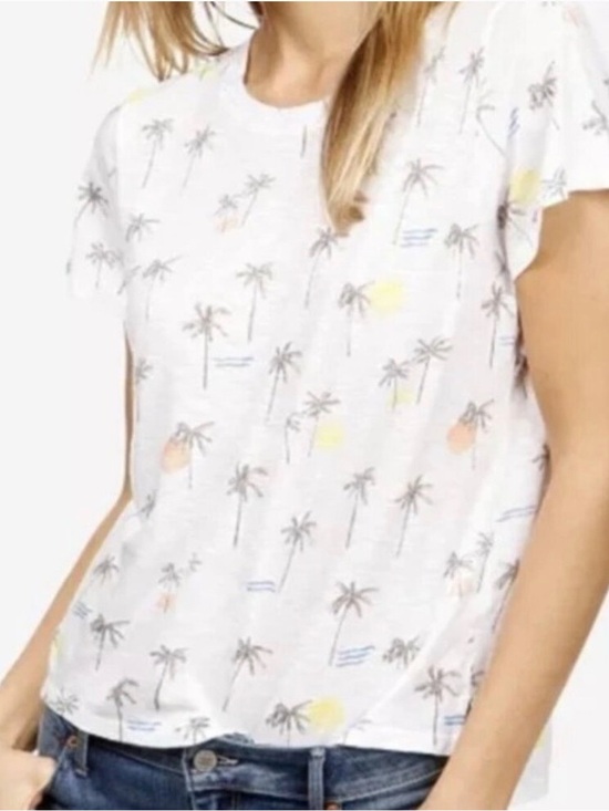 Lucky Brand Tops - Lucky Brand Palm Tree White Lightweight Tee (S)